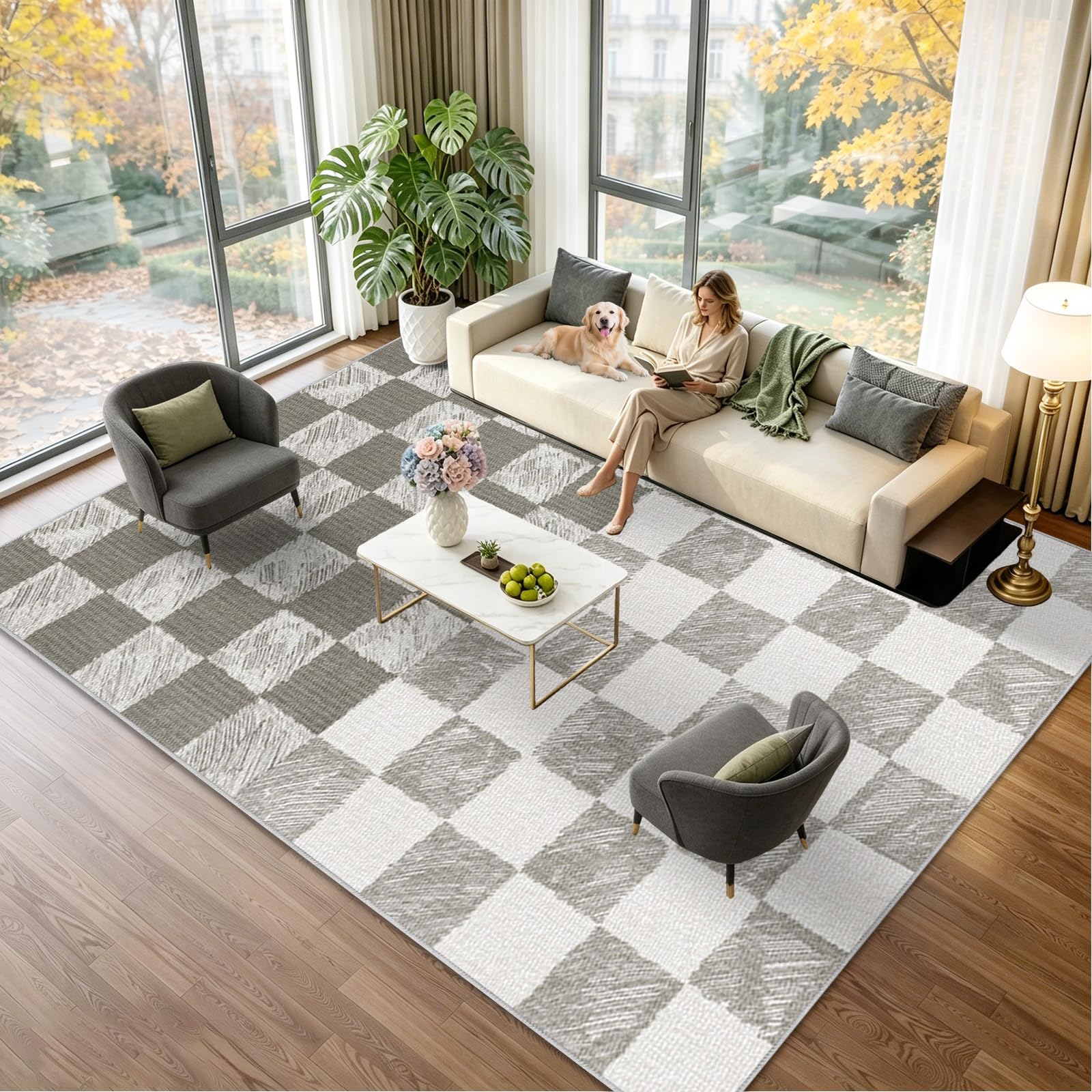 Tapis chambre adulte doux style vintage et oriental haut de gamme 150x200