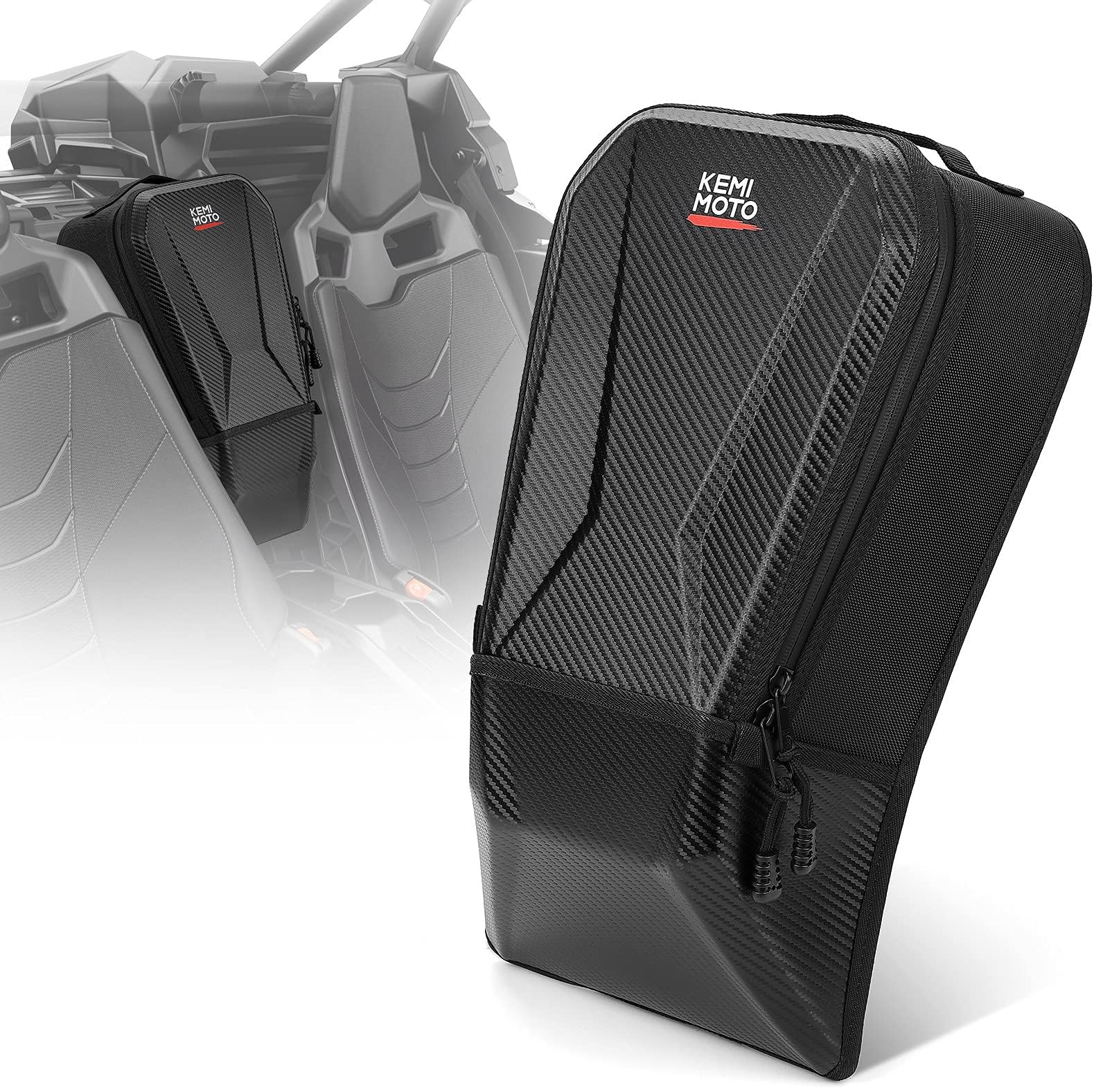 Kemimoto Updated Maverick X3 Storage Center Between Seats Shoulder Console Cargo Bag for Can Am Maverick X3 MAX XRS XDS Turbo R RR 2017 2018 2019 2020 2021