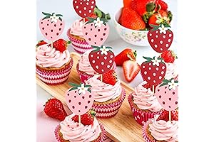 12-Piece Strawberry First Birthday Cupcake Toppers