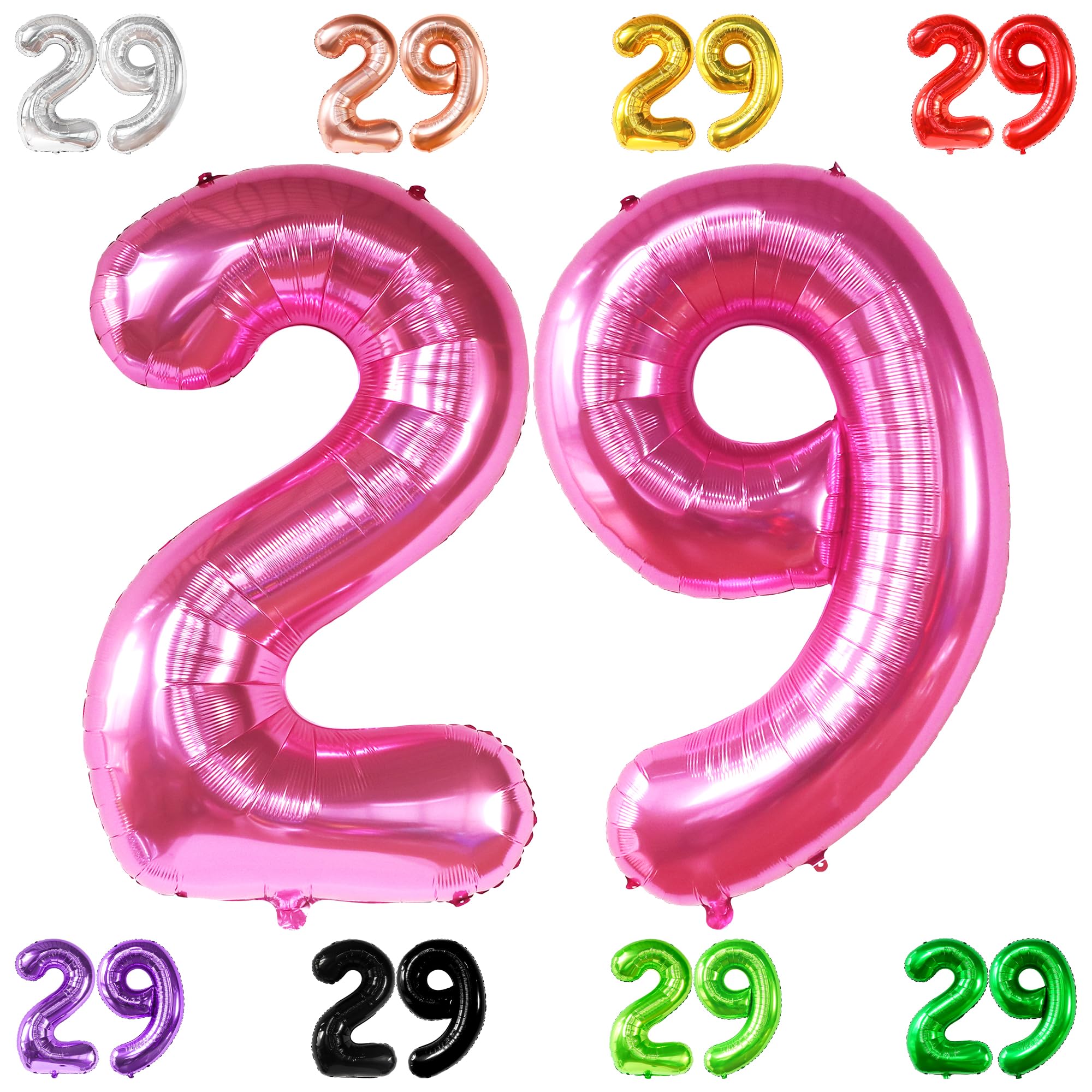 KatchOn, 29 Balloon Numbers Hot Pink - Giant, 40 Inch | 29th Birthday Decor for Women | Hot Pink 29 Balloons for Last Year In My 20s Birthday