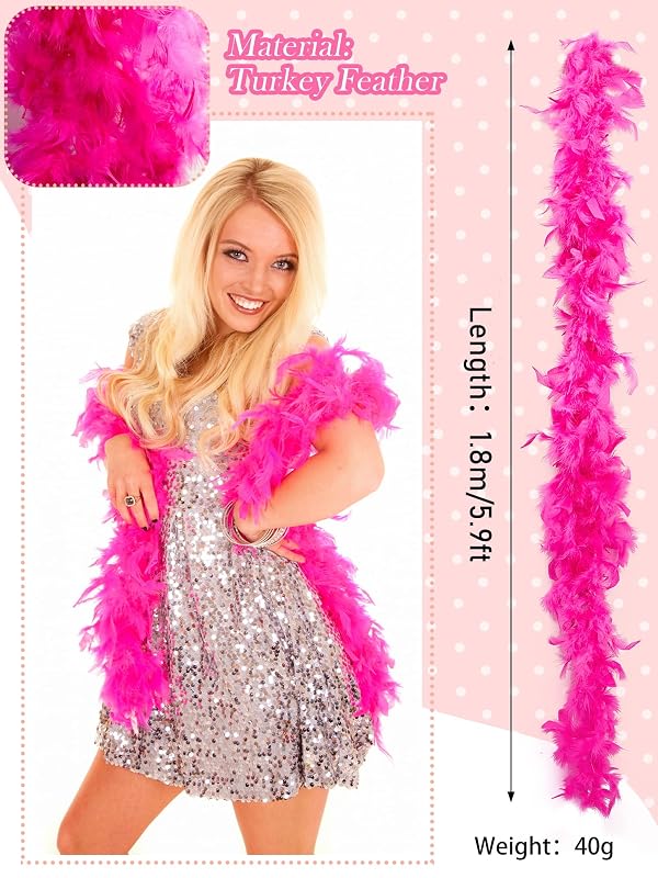 Taiyin 12 Pcs St Patricks Day Short Bob Hair and Feather Boas Colorful Wigs and Colored Feather Boas for Party Cosplay Costume(Multicolor) by Taiyin - Image 5