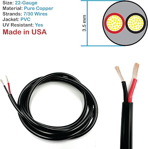 Miniatura 23 de Cable de alambre y cable nacional – Alambre de cobre premium de 12 AWG de 2 conductores, 50 pies, trenzado Fabricado en EE. UU., chaqueta flexible