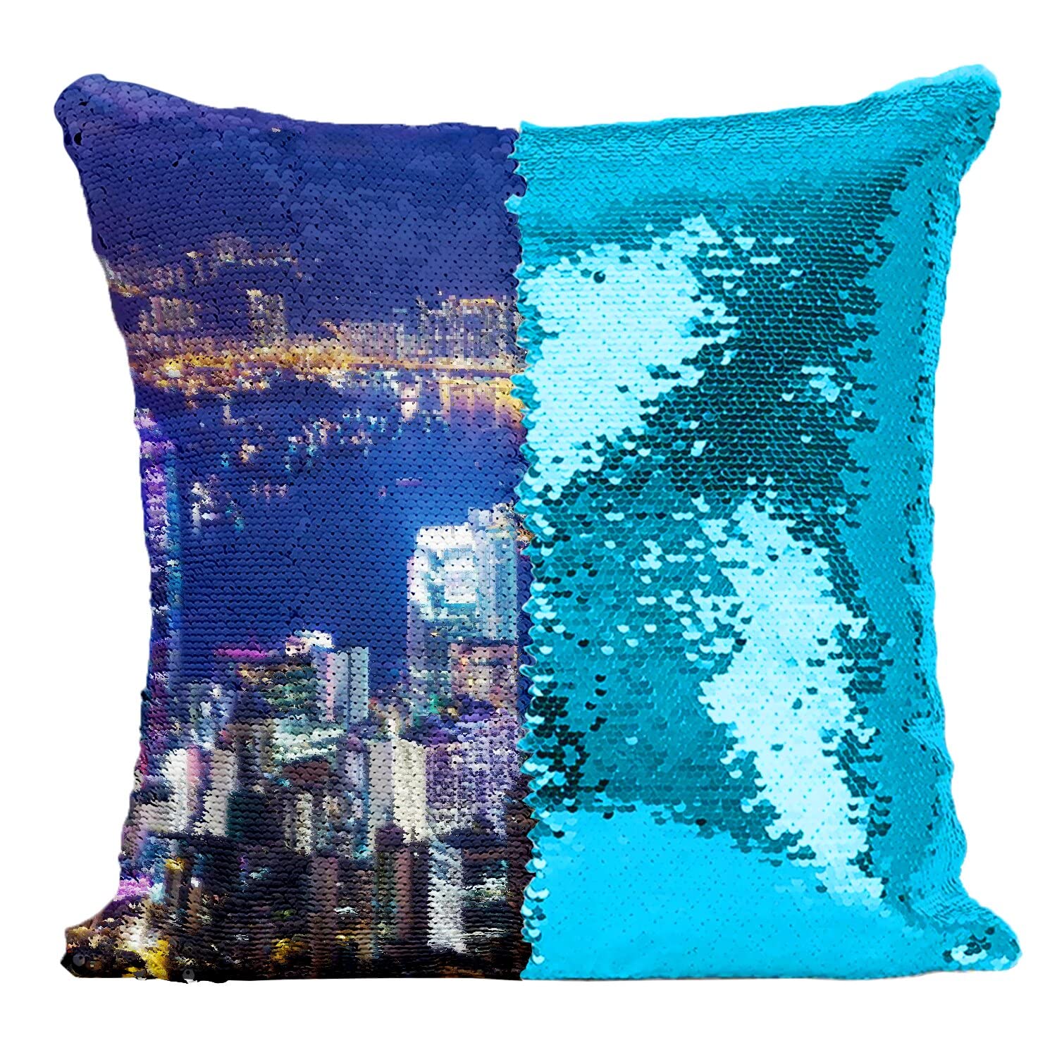 Housse sequin turquoise Hong Kong deco chic de qualite supérieure