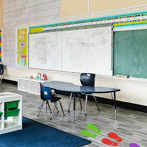 Miniatura 6 de PATIKIL Adhesivo de huellas de 10 x 3.7 pulgadas, 4 pares de zapatos de PVC para decoración de clase, guía de escaleras, color negro