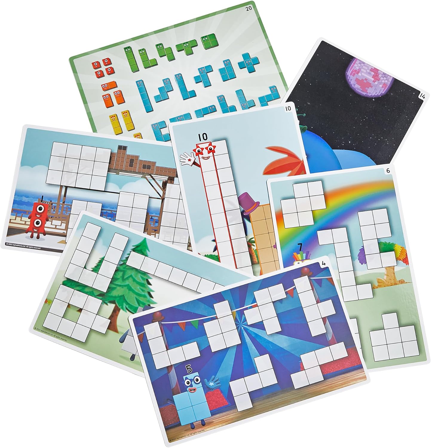Learning Resources Numberblocks Kit with 20 Activities and 28 Wooden Pieces, Characters from One to Five, Learning Numbers and Counting, Storage Bag, Educational Toy, 3 4 5+ Years