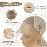 Sapphirewigs Szőke Csipke Paróka - Hullámos Szintetikus Haj, 13x4 Csipke Előlap, Balayage Hatás, Hőálló, Természetes Megjelenés, Napi Visele 6