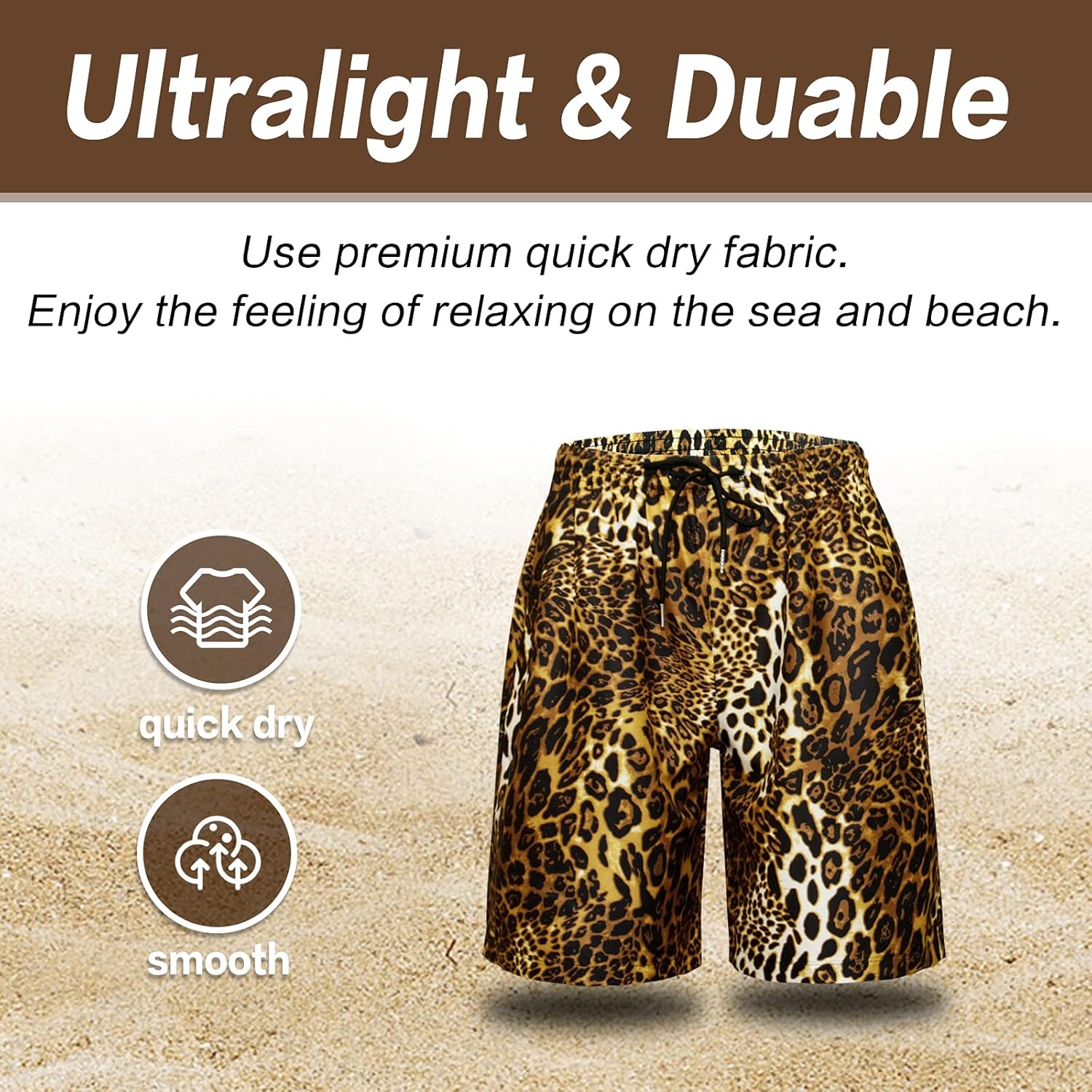 Men's Swim Trunks Quick Dry Shorts Beach Surf Printed Board Shorts Swimwear Bathing Suits with Pockets - Image 6