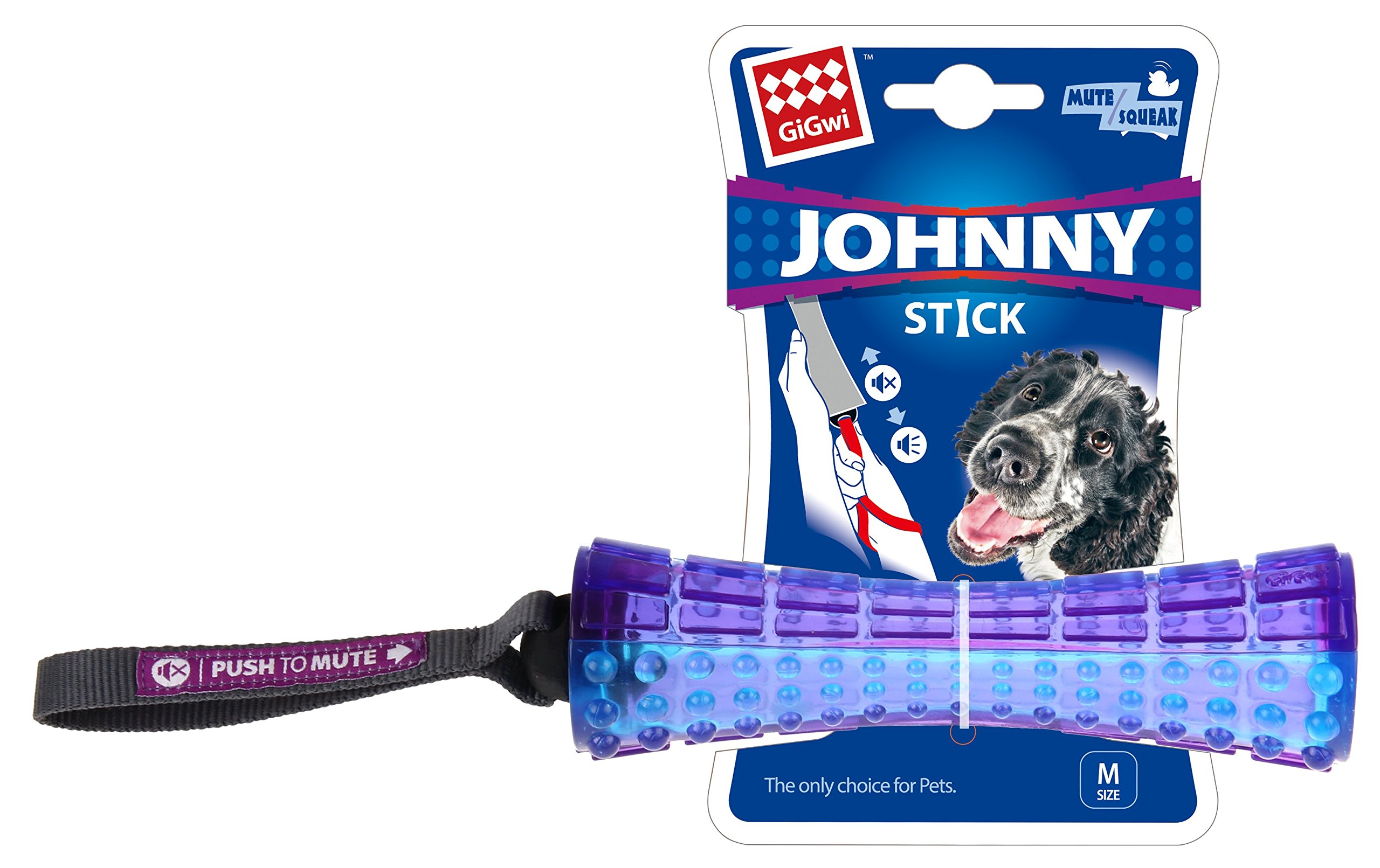GiGwi Johnny Stick Push to Mute Transparent Purple/Blue, Medium (B072C7VW9R) Amazon Price History, Amazon Price Tracker