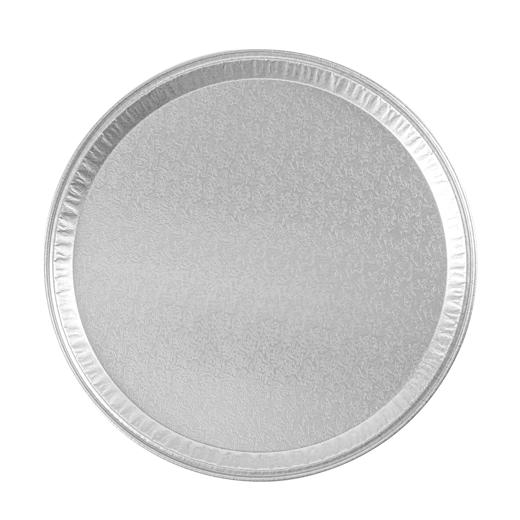 Restaurantware-Foil Lux 16 Inch Round Food Trays, 20 Disposable Serving Platters - Lids Sold Separately, Freezable, Aluminum Party Plates, Ideal for