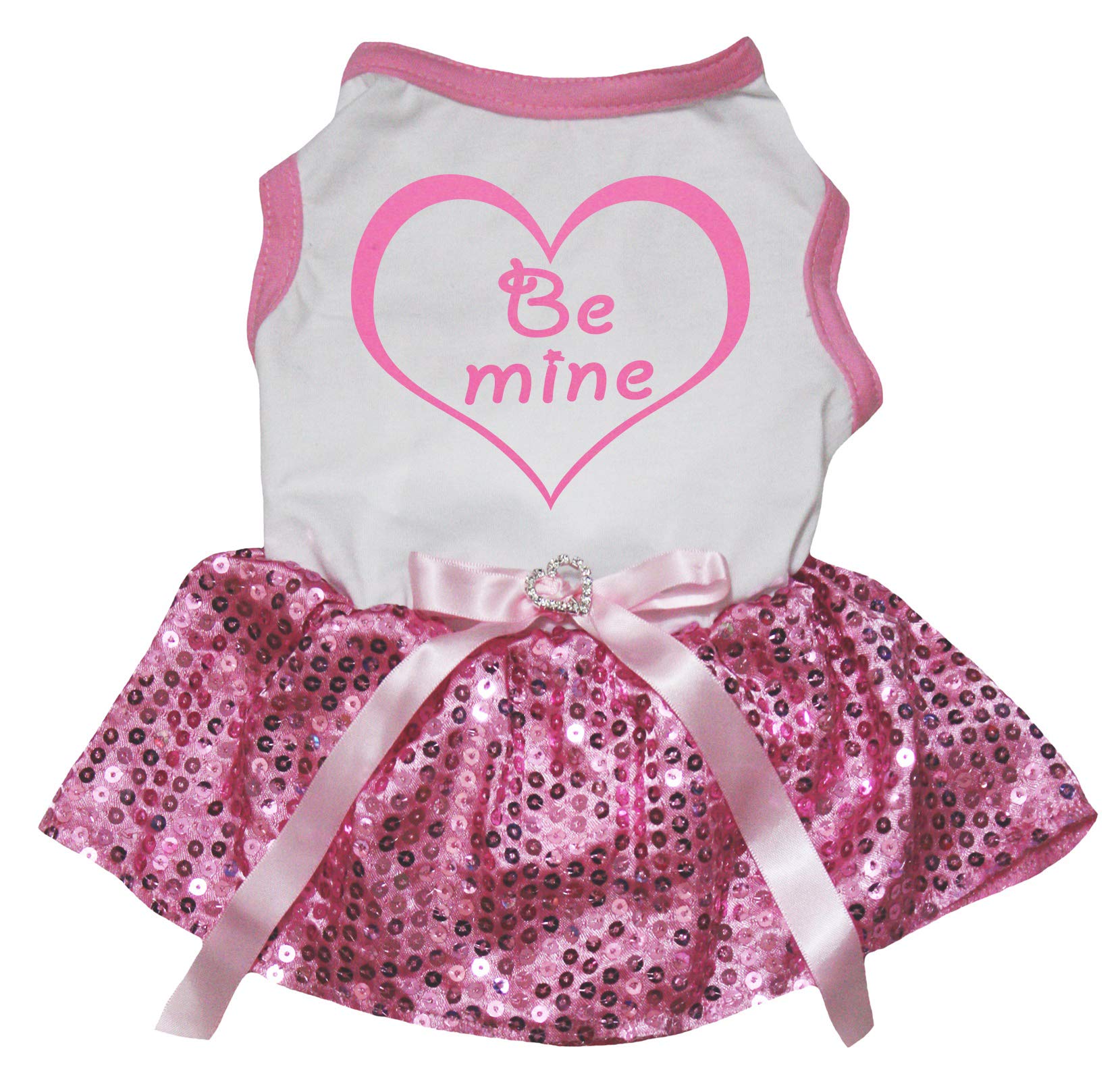 Robe pour chien Be Mine de qualité supérieure avec cœurs pailletés XS