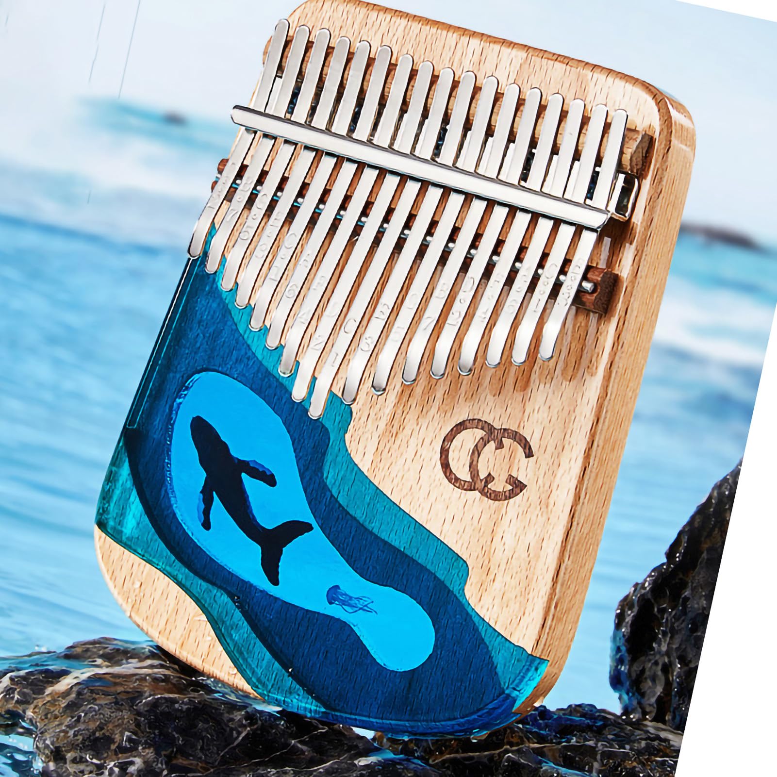 Piano De Pulgar, Piano De Pulgar Portátil, Múltiples Tonos, Mini Kalimba De Resina, Instrumento Musical Arrancado Con Los Dedos Para Niños, Adultos, Regalos Musicales De Navidad(17 ballena tonal)