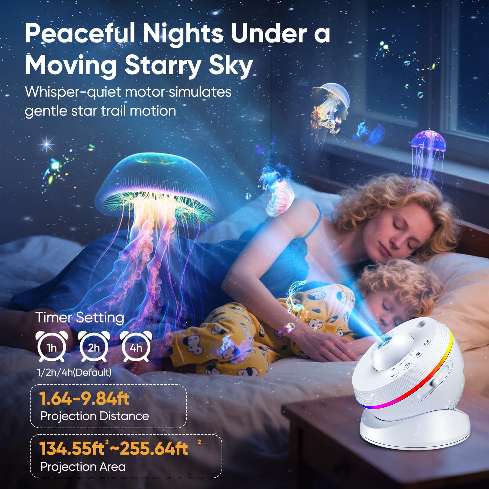 Sternenprojektor, 13-in-1-Projektor Galaxy 4K HD mit Timer, dynamischer Meteorit