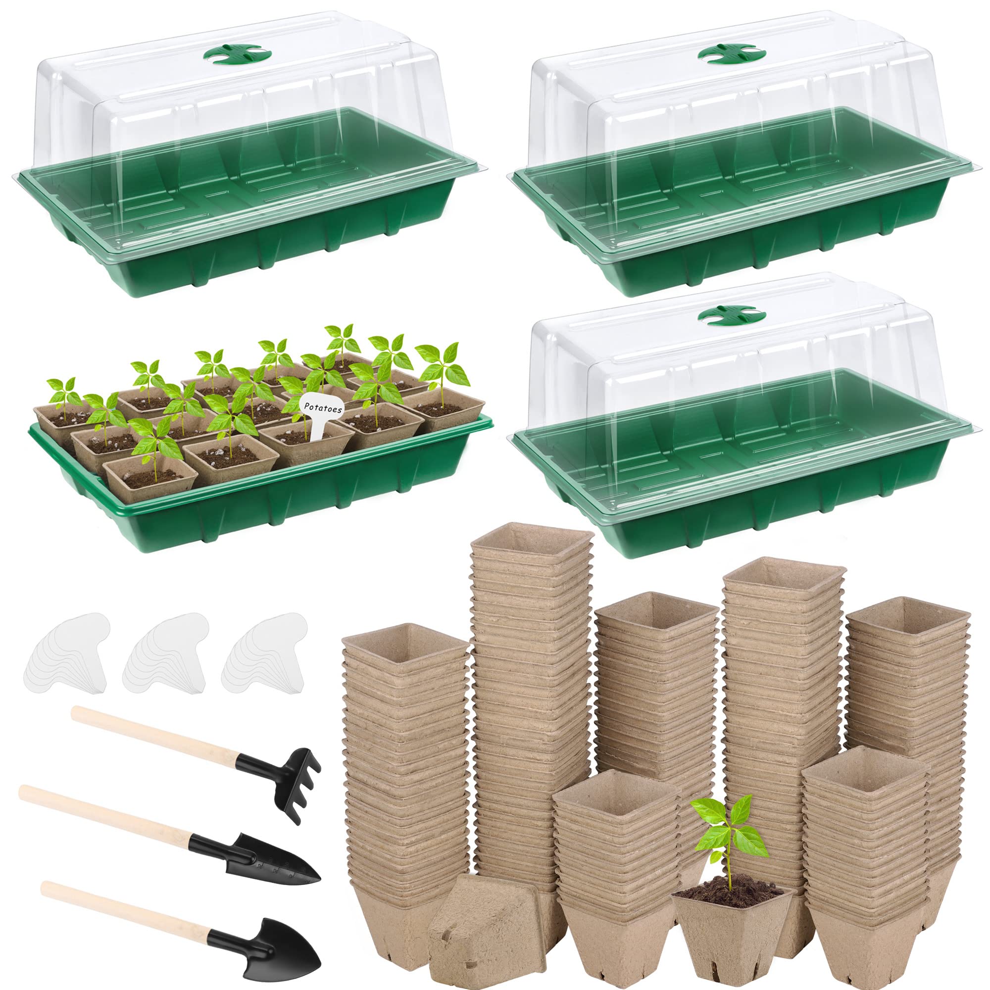 Hahood 4-Pack Seed Starter Tray Kit