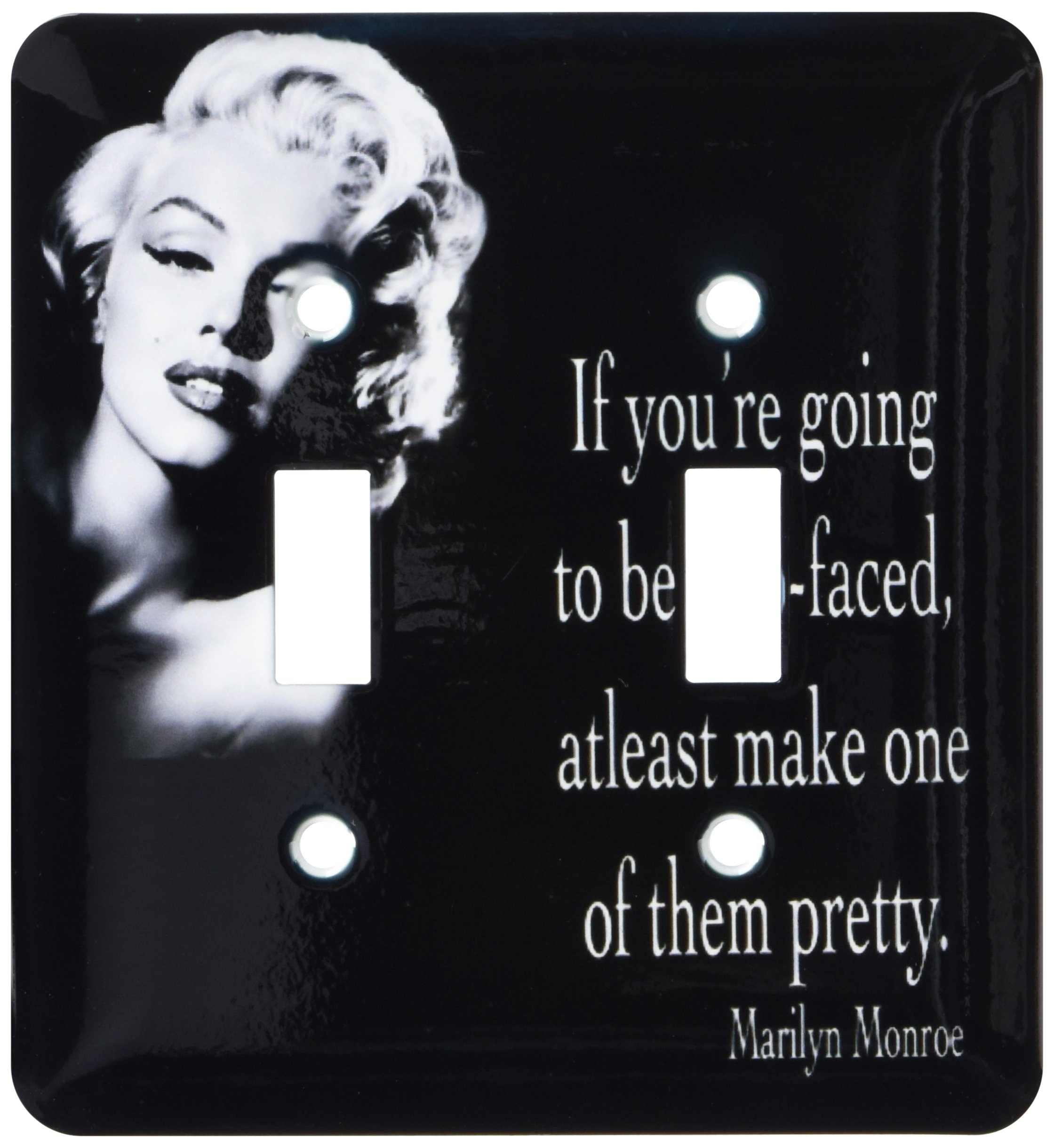 3dRose LLC lsp_130254_2 If You're Going To Be Two-Faced, At least Make One of Them Pretty, Marilyn Monroe Quote Double Toggle Switch