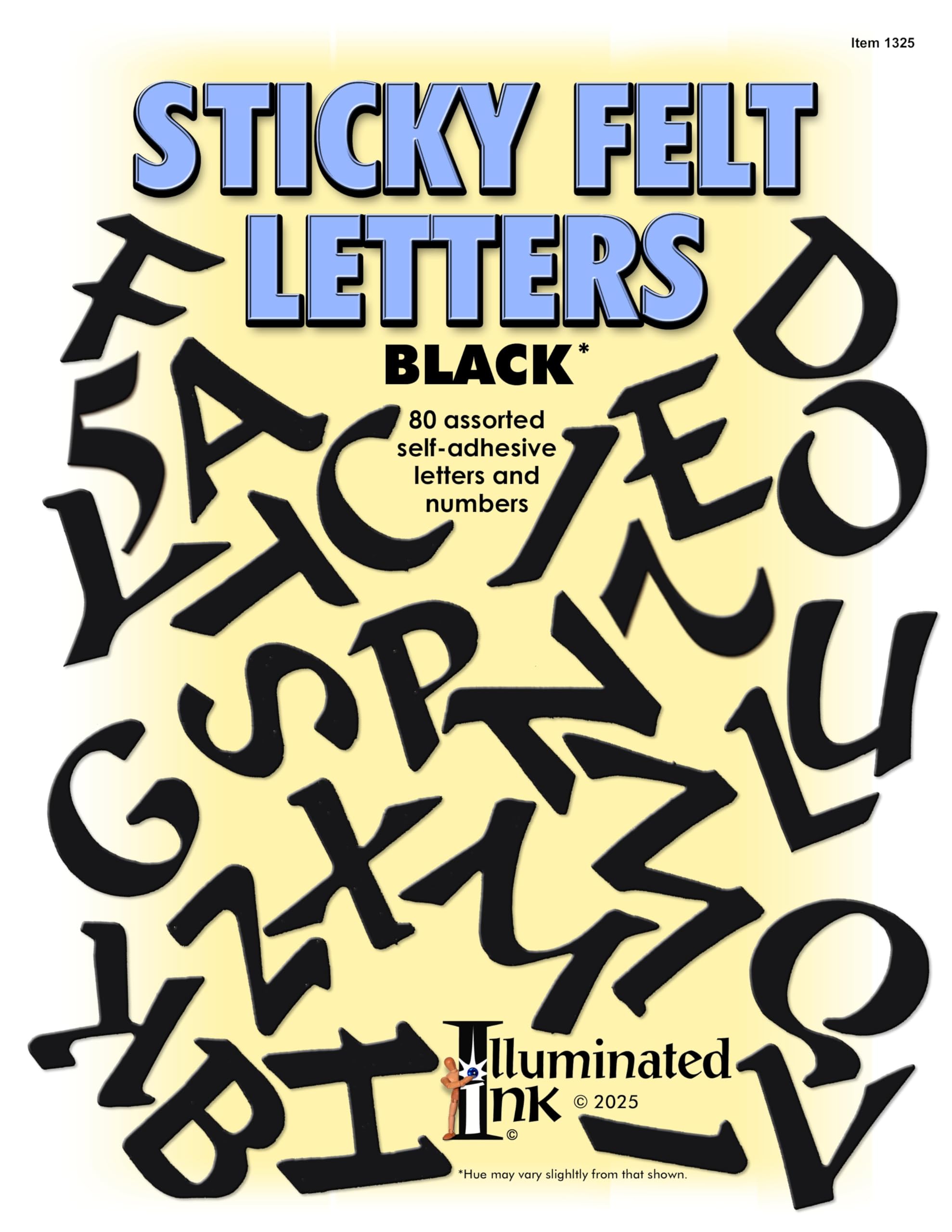 Illuminated Ink Self Adhesive Felt Letter Set - Black