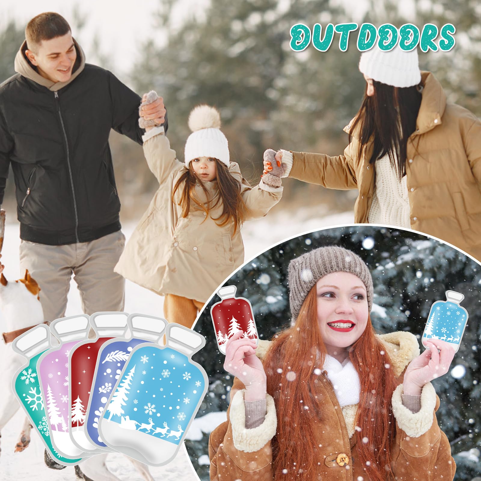 Taschenwärmer Handwärmer, 6 Stück Weihnachten Taschenwärmer Wiederverwendbar Handwärmer Knicken Wärmepads, Weihnachtenhandwärmer Kinder Taschenwärmerknicken Kleinigkeiten