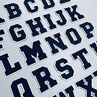 Vista 1 de Letras y números medianos para planchar para ropa, sombrero Jeysey, chaquetas de letras, ropa bordada, parches de letras universitarias azul marino