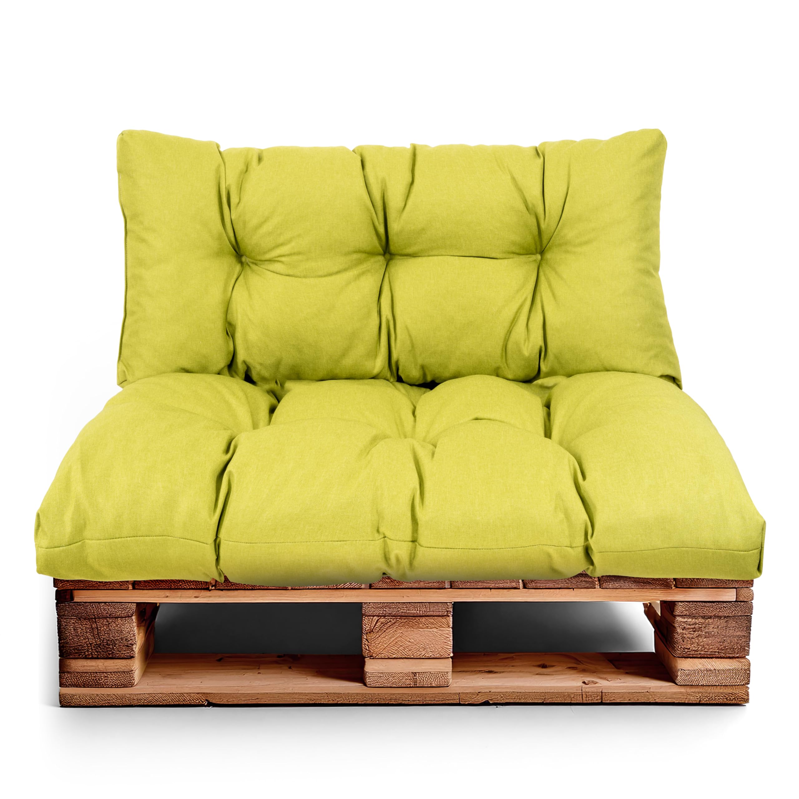 Best Wool Pallet Cushion Set – Seat Cushion for Euro Pallets – Pallet Cushion, Filled with Granulated Poulirette Foam – Incl. Seat Cushion 120x80 + Backrest 120x40