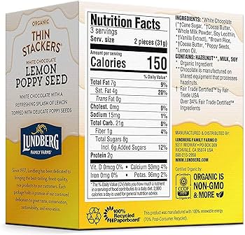 Amazon.com : Lundberg Organic Chocolate Thin Stackers, Lemon Poppy Amazon.com : Lundberg Organic Chocolate Thin Stackers, Lemon Poppy