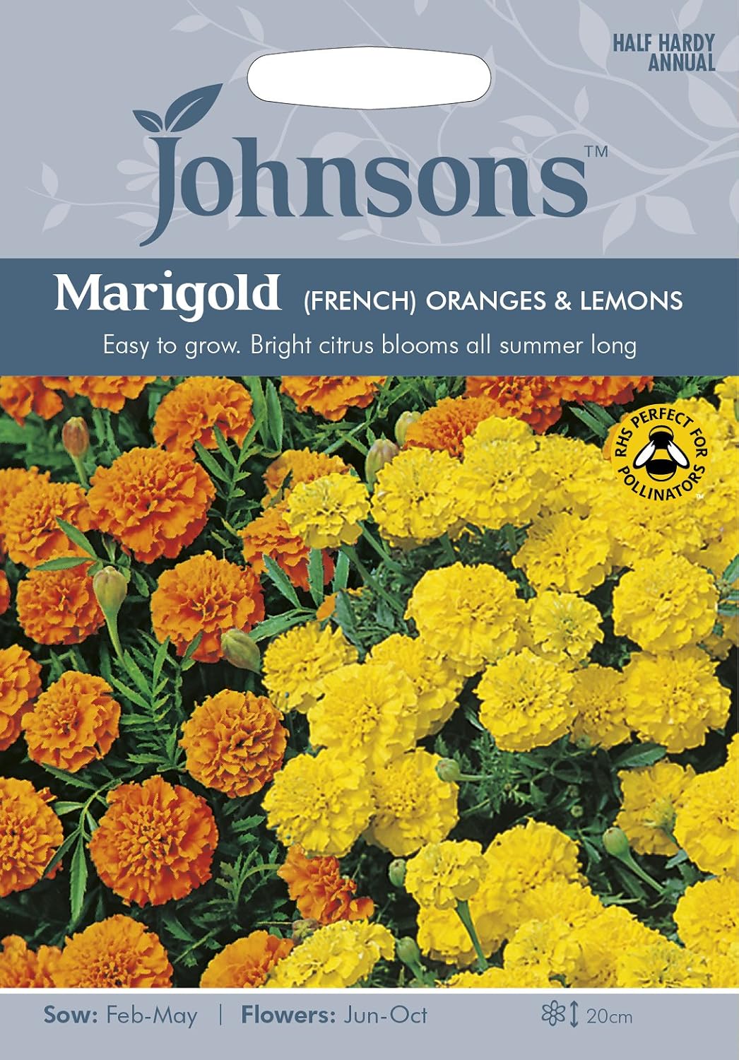 Johnson's 24026 Flower Seeds, Marigold (French) Oranges and Lemons, Mixed