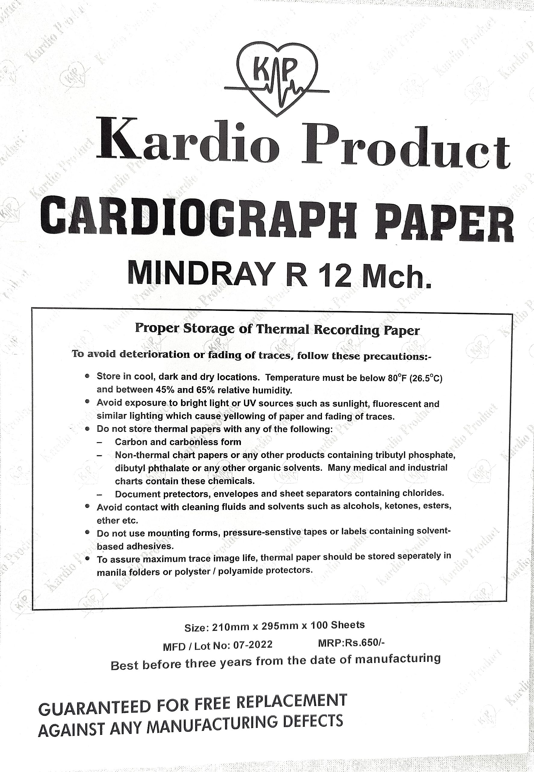 kardio products ECG Paper pack compatible with Mindray R12 Machine-picture-22