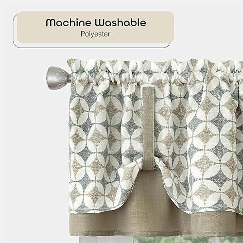 Miniatura 10 de Achim Home Decor - Juego de cortinas para ventana, 58 pulgadas de ancho, 24 pulgadas de largo, estampado callie (especiasbronceado), lavable a