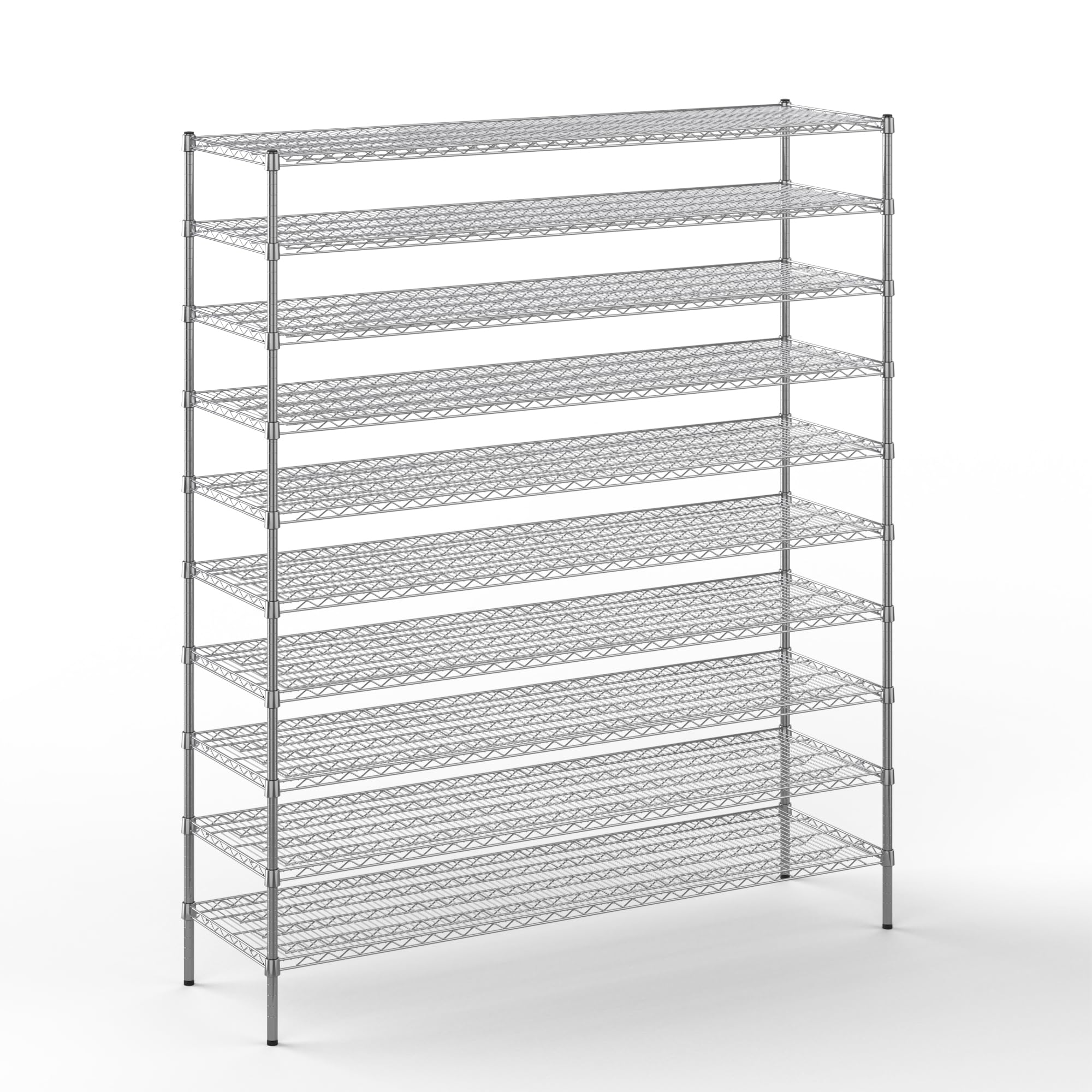 21" Deep x 72" Wide x 86" Height Wire Shelving Kit | 10-Tier | NSF Commercial Storage Rack Unit