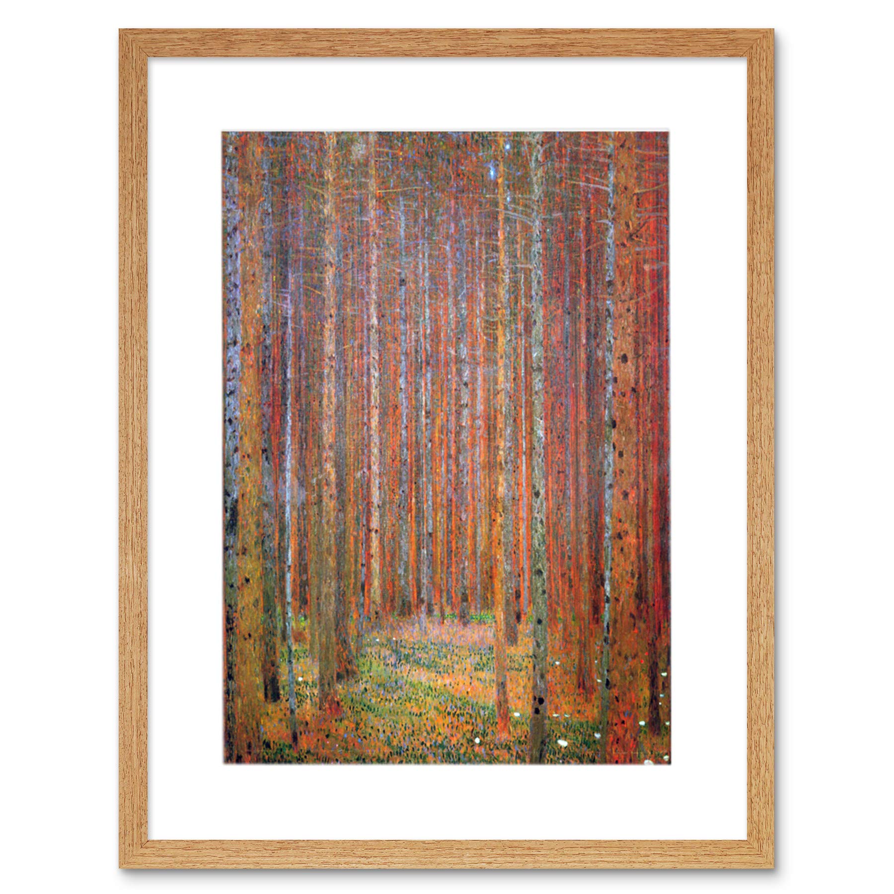 Wee Blue Coo Klimt Tannenwald I Fir Forest Artwork Framed Wall Art Print 12X16 Inch