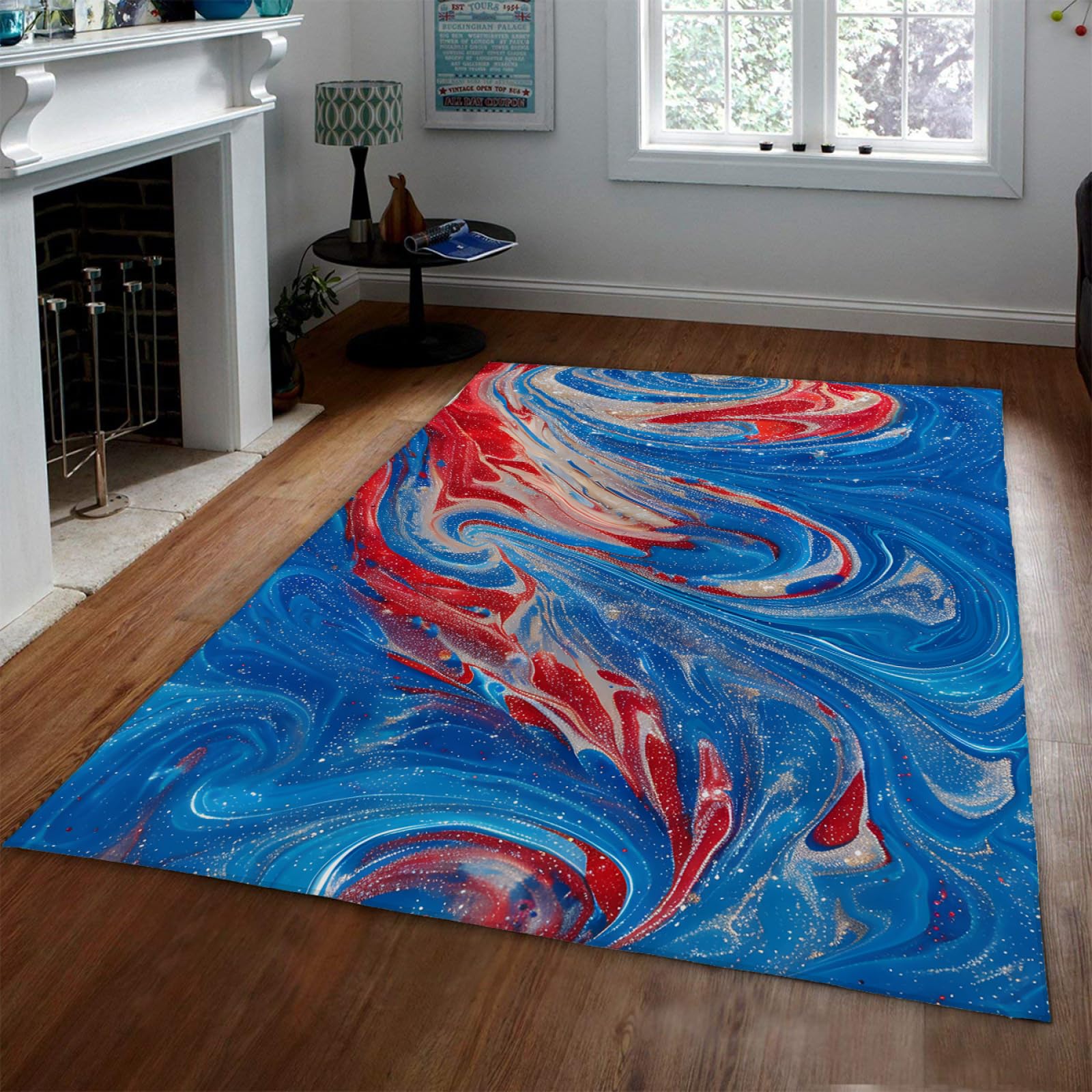 Tapis de chambre abstrait pour créer une ambiance chaleureuse