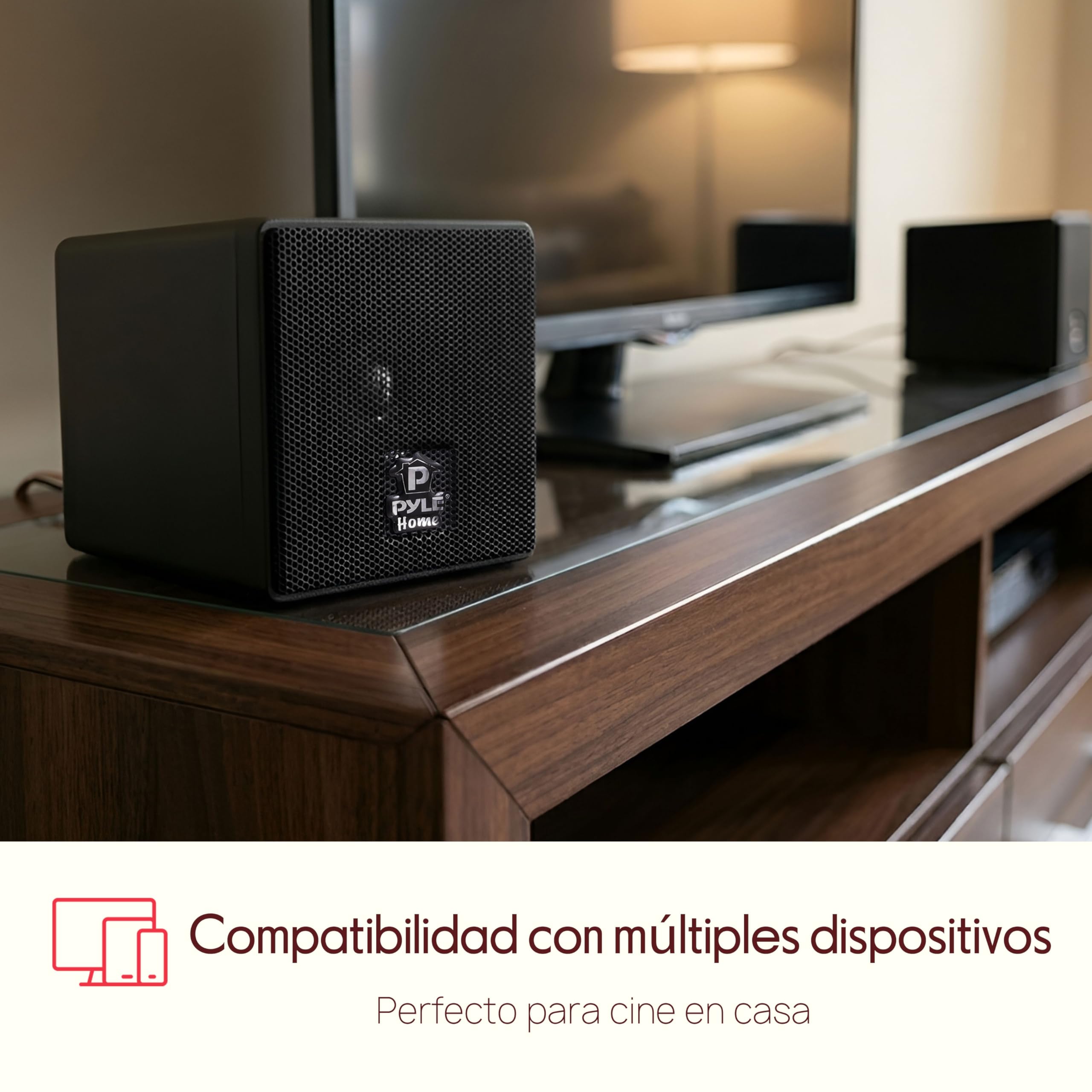 Pyle Altavoces satelite, Mini Cube, Estanteria, Pequeños, Pasivos, Estereo, Cine en casa