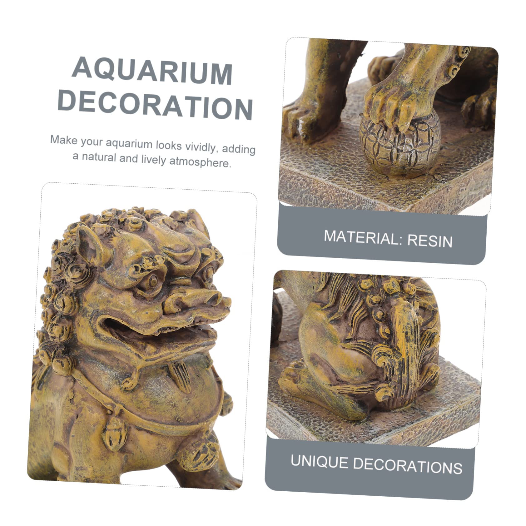 BESPORTBLE 3stücke Simulation Lion Deko Fisch Tank Landschaftsdeko Resin Handwerk Für Aquarium Dekorativ Und Versteckmöglichkeiten Für Fische