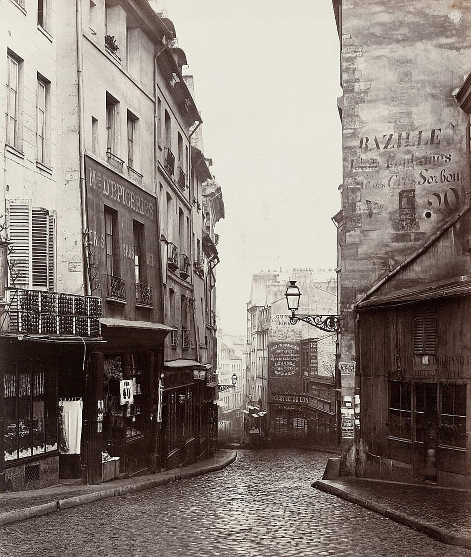 ARTXLXXBN Famous Painting Art Wall Decor Abstract Art Picture Rue De La Montagne Sainte Geneviève Near the Intersection by Charles Marville Animal Pictures for Home Decor 60x90cm