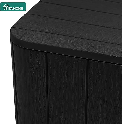 Miniatura 8 de YITAHOME Mesa auxiliar para exteriores de 11.5 galones con almacenamiento para café, decoración de patio, cojines (negro)