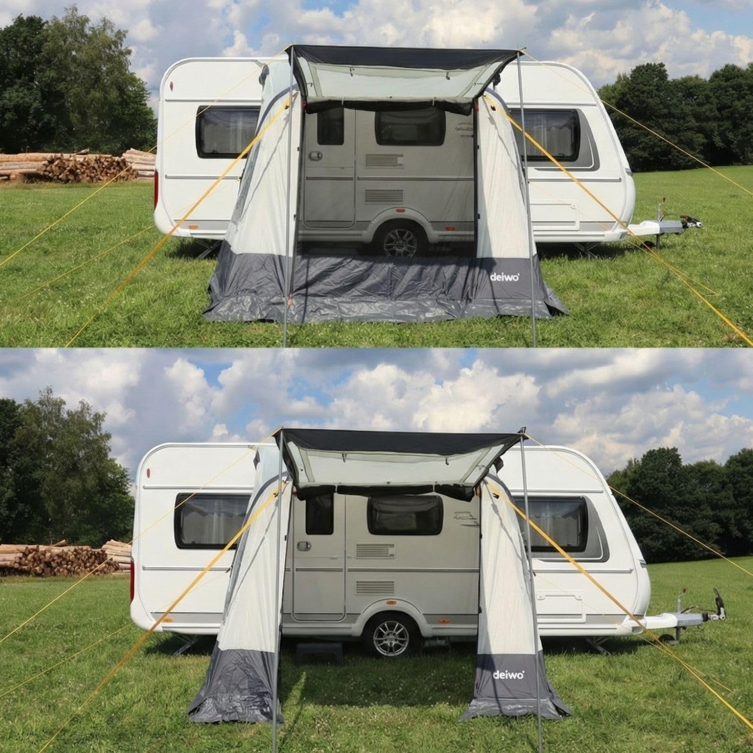 Seitenzelt 260x250cm Camping Luft Vorzelt für Wohnwagen, Wohnmobil inkl. Pumpe (260x250cm)
