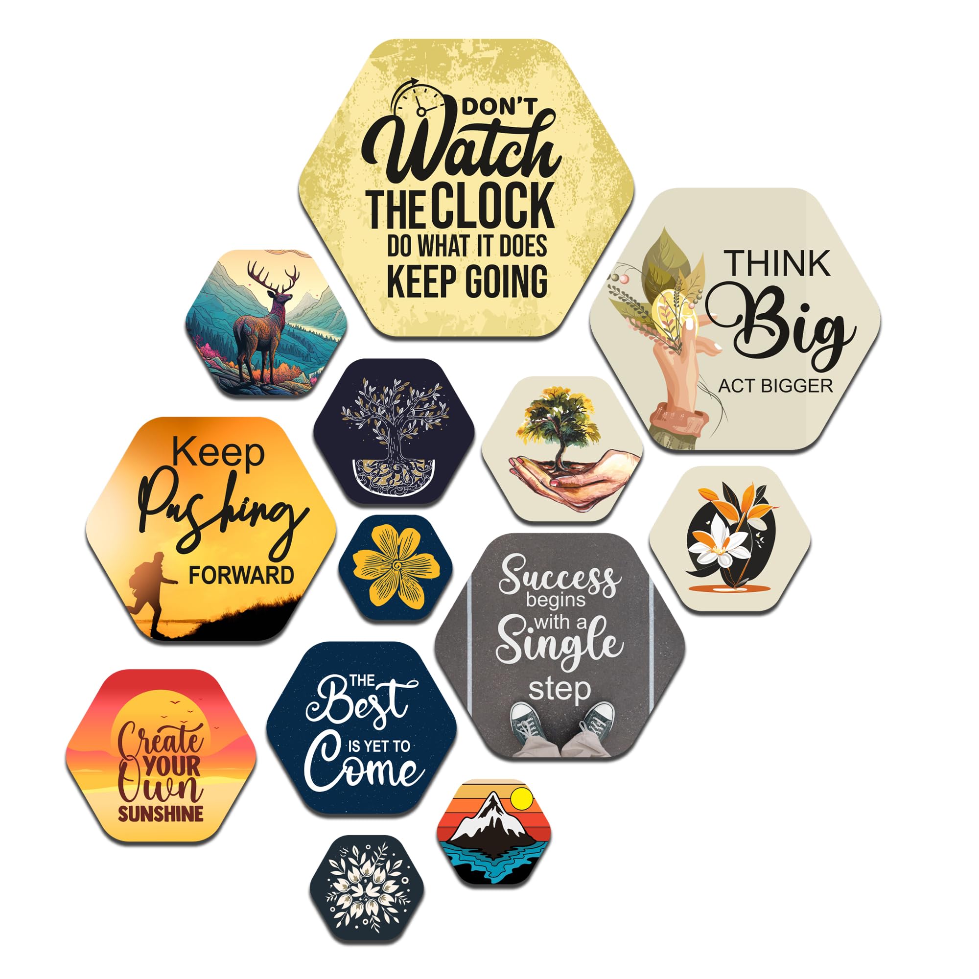 Decor Smart Wooden Wall Art | Inspirational Quotes Panel | Living Room Decoration | Motivational Accent | Home Decor Decorative Artwork | Keep Going Success Mountain Wall Hanging Sticker (WPS_222)-image-35