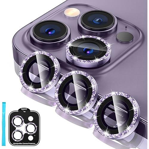 Tensea for iPhone 14 Pro/iPhone 14 Pro Max Camera Lens Protector, 9H Tempered Glass Camera Cover Screen Protector Metal Individual Ring Protector for iPhone 14Pro 6.1 inch iPhone 14 ProMax 6.7 inch