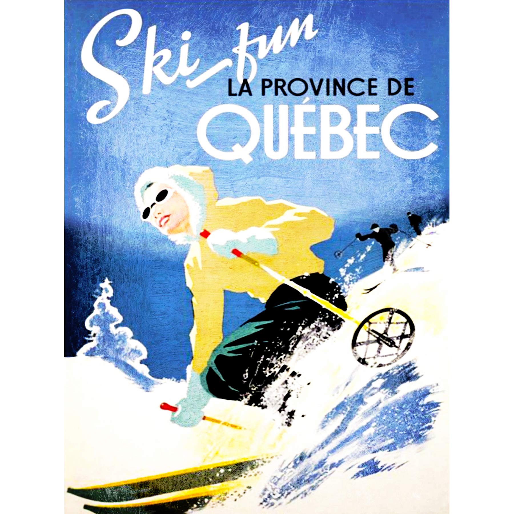 Wee Blue Coo TRAVEL TOURISM WINTER SPORT QUEBEC CANADA SKI SNOW DOWNHILL POSTER PRINT 18x24 INCH LV4321