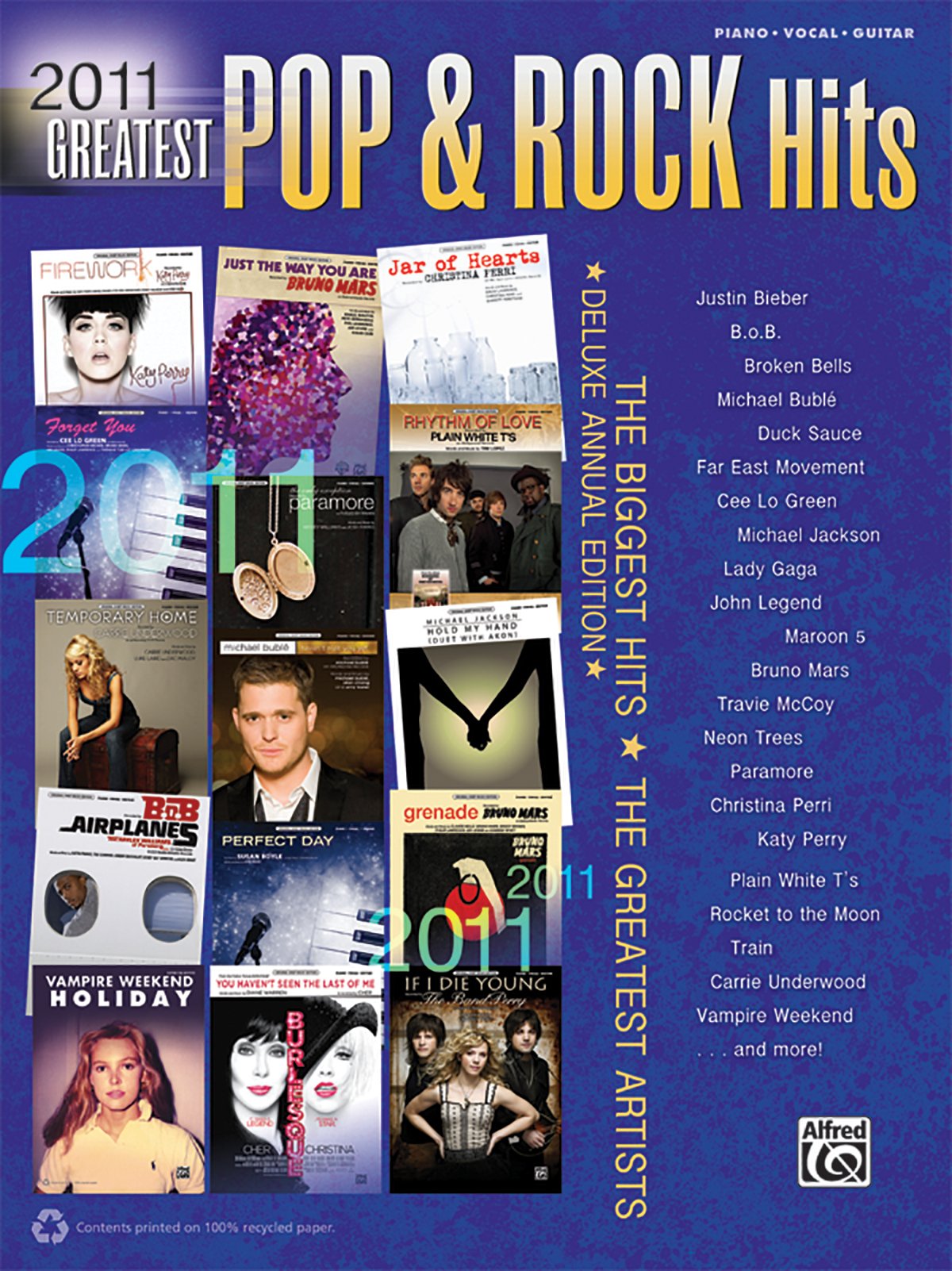 2011 Greatest Pop & Rock Hits: Piano/Vocal/guitar