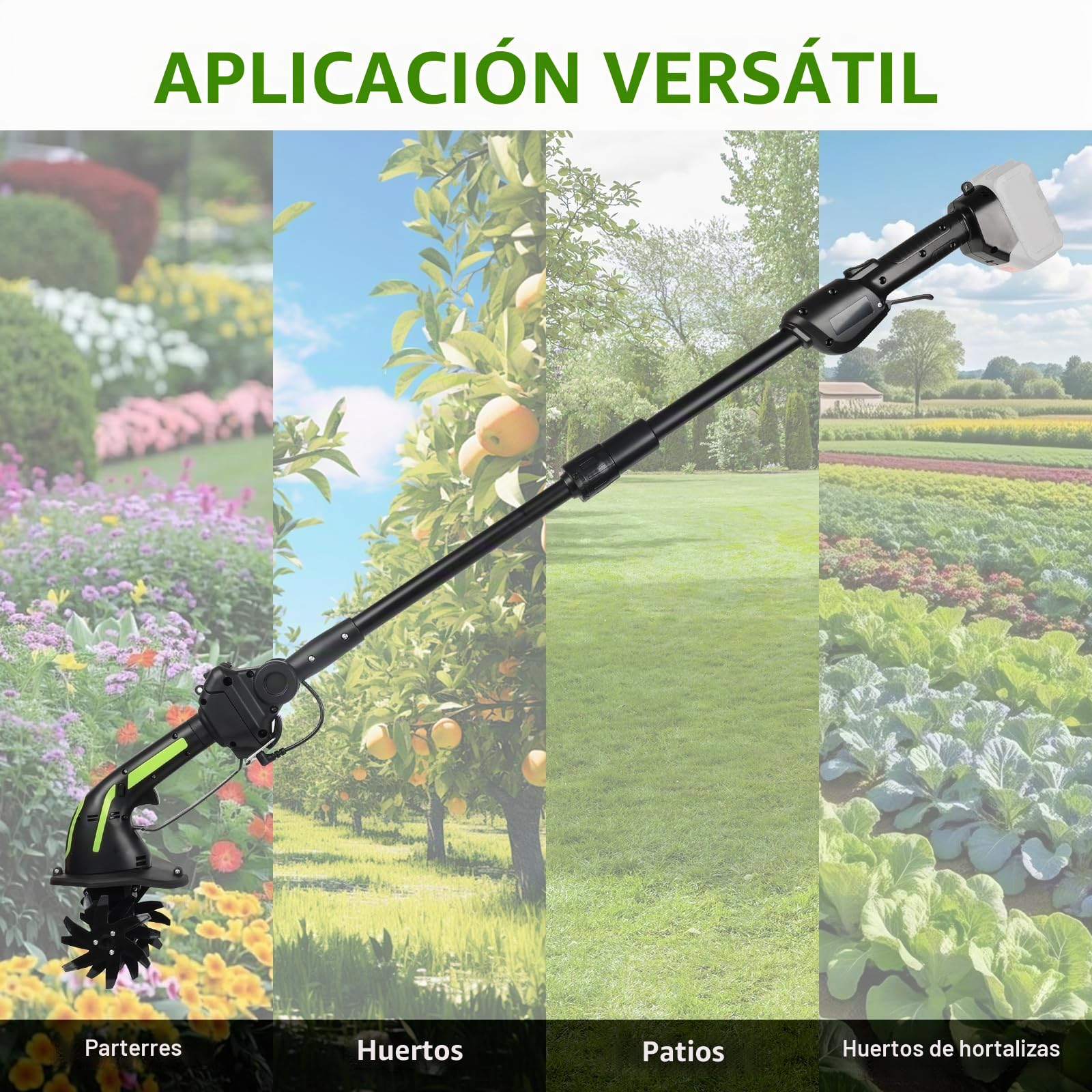 Motoazada Eléctrica Compatible con Makita 21V Batería | para Jardines y Céspedes,10 cm de Profundidad de Trabajo,10 cm de Ancho de Trabajo (Batería no incluida)