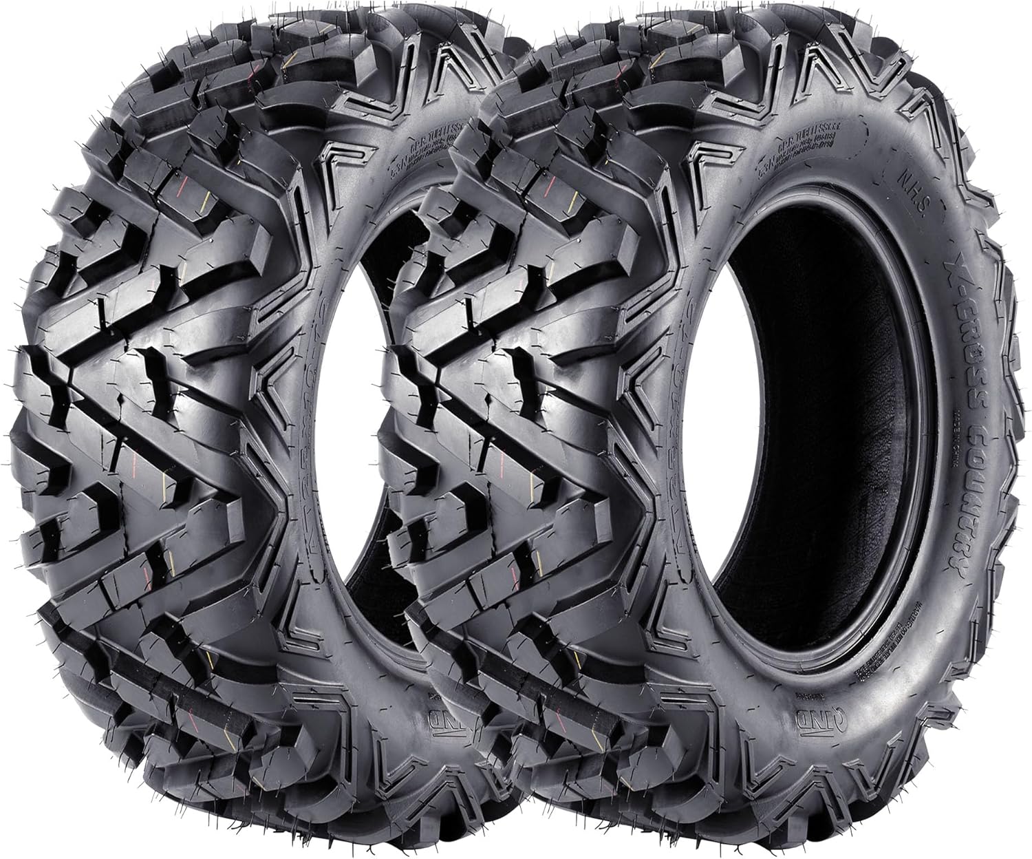 GarveeTech AT25x10-12 Tires 25x10x12 ATV UTV for All Trail Tire, 25 10 12 Mud Sand Off-Road Tire, Set of 2 255/65-12 Off-Road Tires 6PR Tubeless