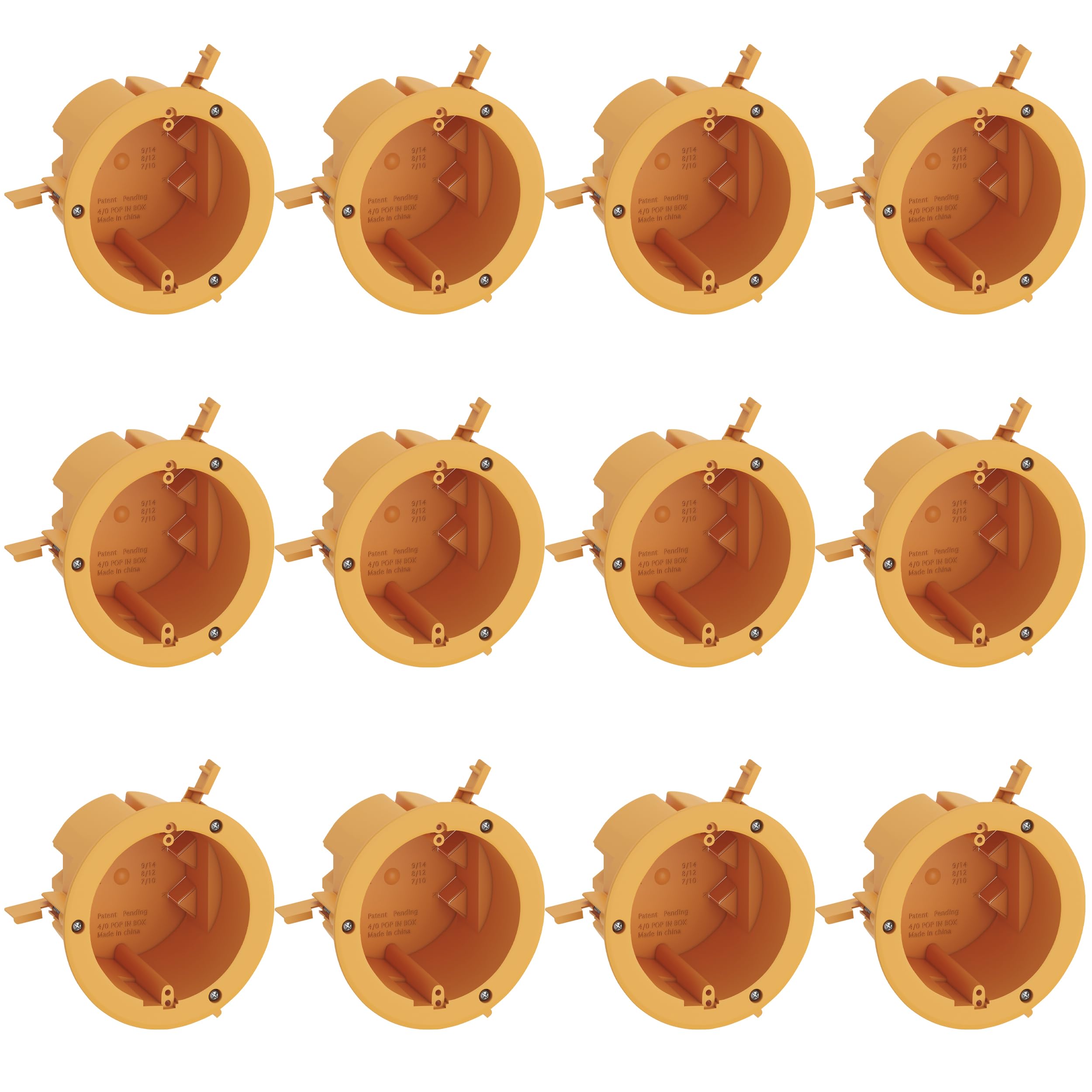 Inlight4" Junction Box Round Electrical Box for Wall Lights, Old Work Box, UL Listed, 12-Pack, IN-0501-6-12