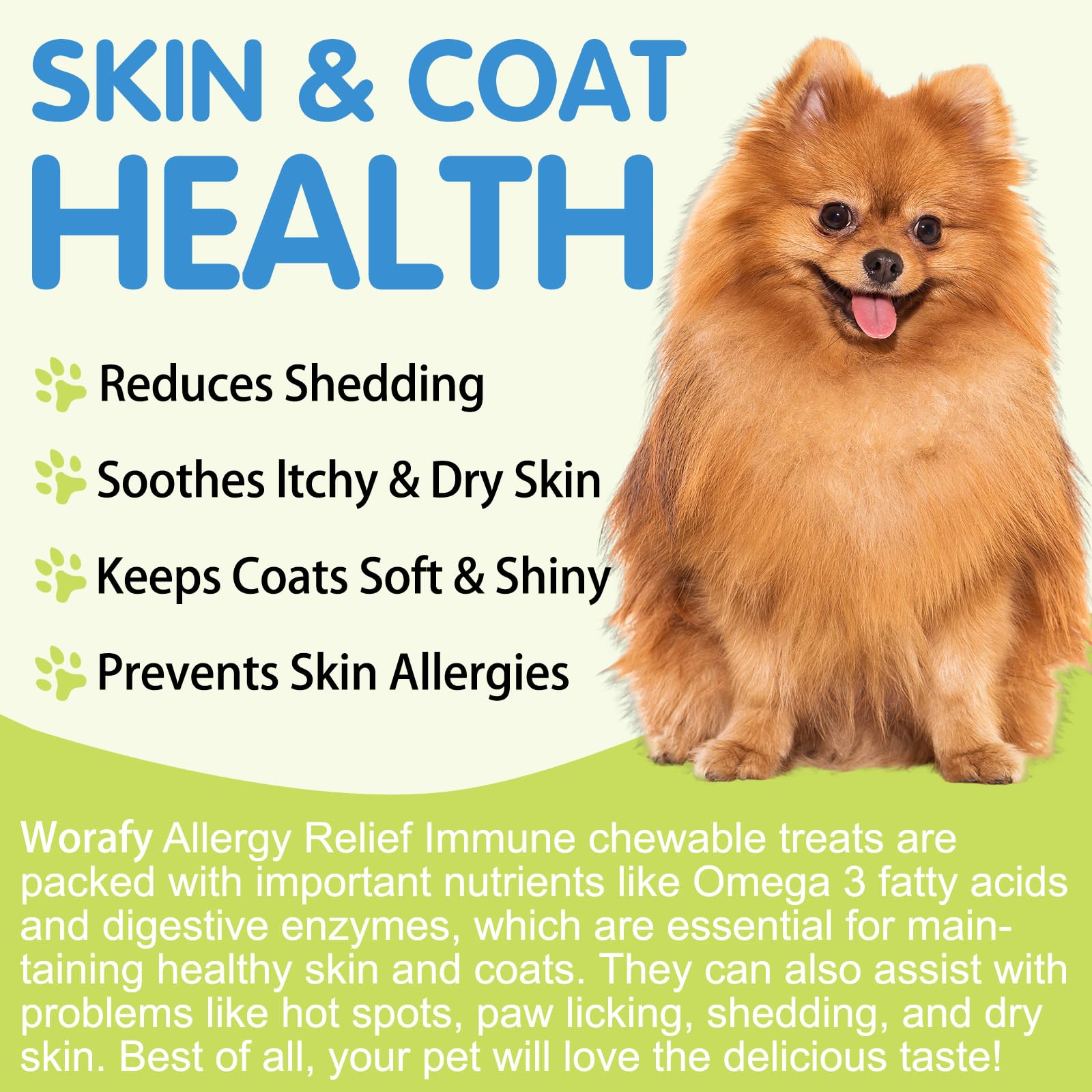 Prurito Cane Compresse, Antiallergici Per Cani, Integratori per il sollievo della pelle pruriginosa dei cani per fermare il prurito, il leccamento e il grattamento per tutte cani, 120 masticatori