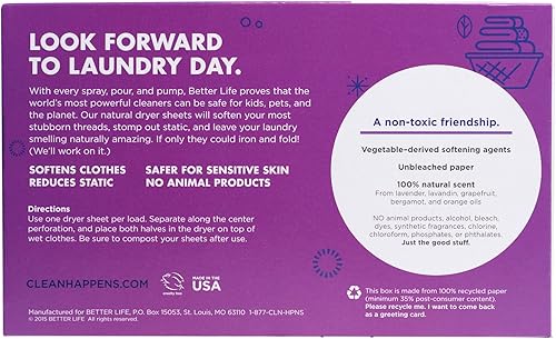 Miniatura 2 de Better Life Sábanas para secadora pomelo lavanda 80 unidades 2422