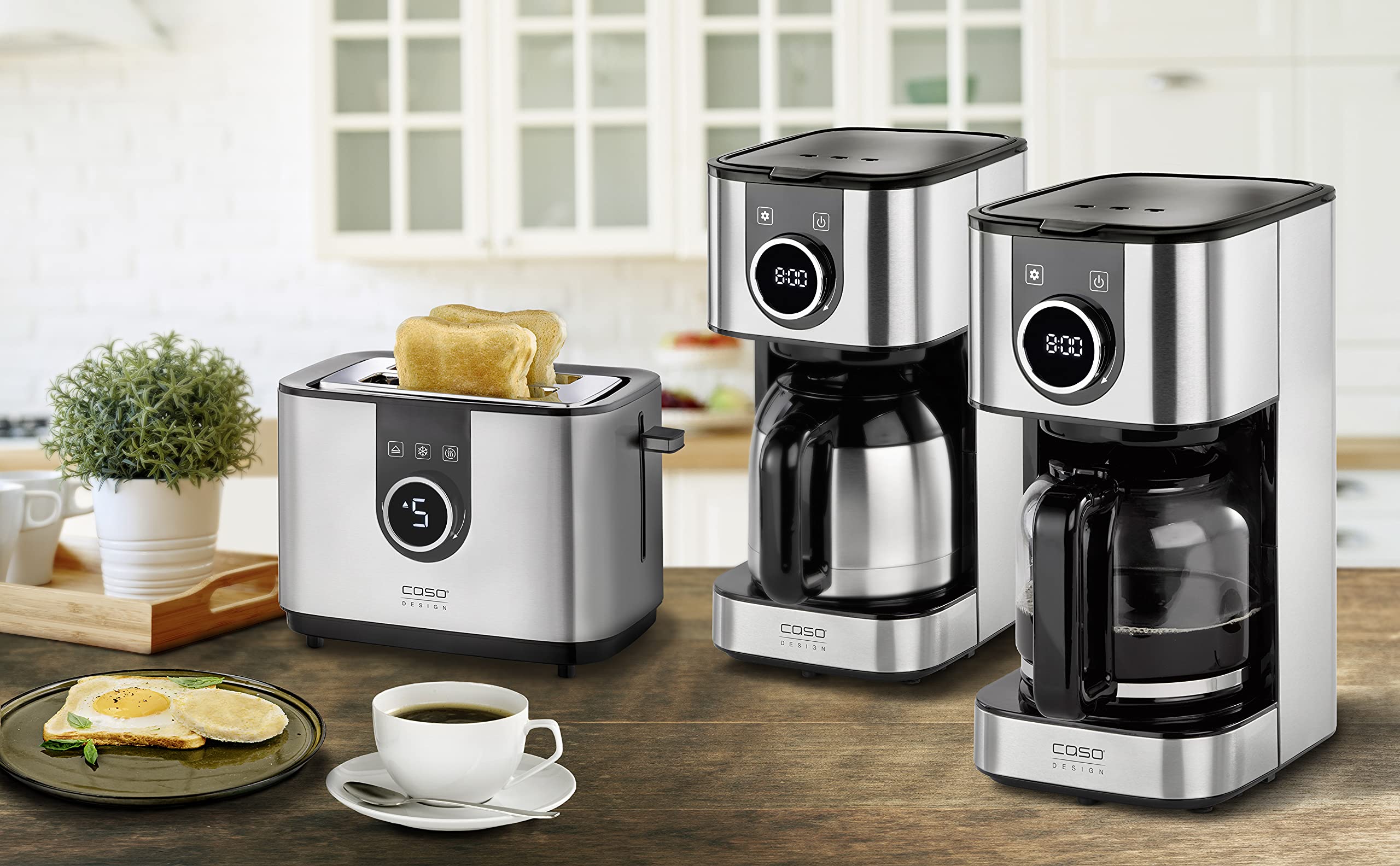 CASO Selection C 12 - Cafetera de goteo con función mantener caliente, Capacidad de 1,5L para 12 tazas, 900W de Potencia, temporizador, Pantalla táctil, incluye jarra de café de vidrio