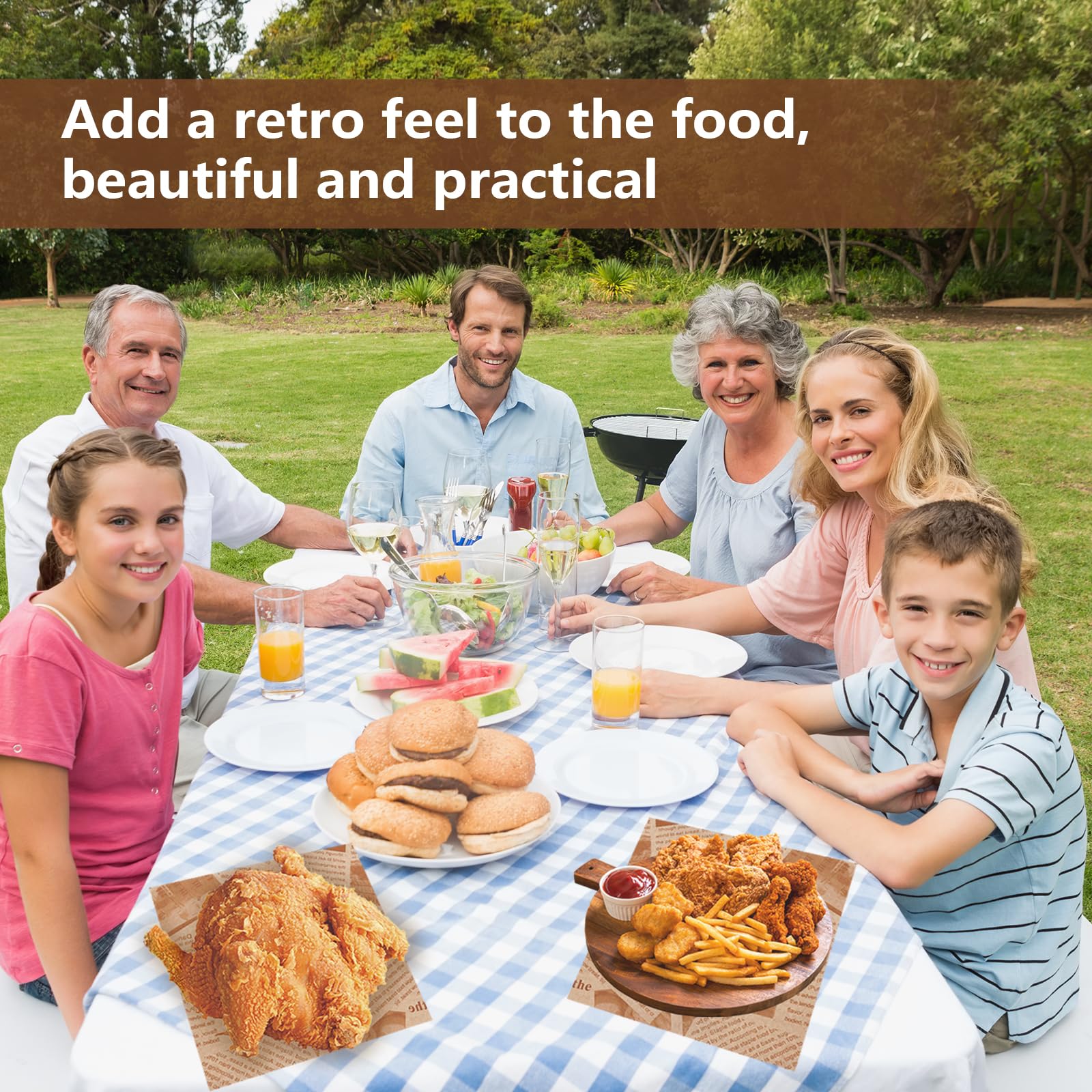 100 Pezzi Fogli Carta Alimentare, 25×25cm Carta Oleata per Alimenti, Ideale per Panino Hamburger Fritte Formaggio Torte