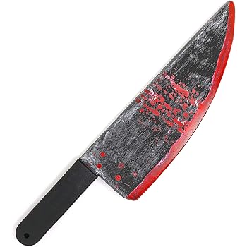 Amazon Com Skeleteen Bloody Butcher Knife Prop Blood Stained Fake Costume Knives Props For Zombie Costumes Clothing