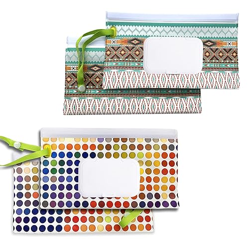 Miniatura 7 de Paquete de 4 bolsas de toallitas reutilizables, dispensador de toallitas portátil, contenedor de toallitas recargable, estuche ligero para toallitas