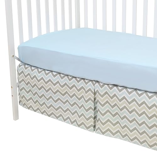 Miniatura 10 de American Baby Company Falda de cuna a medida 100% algodón con pliegues, azul, para niños y niñas