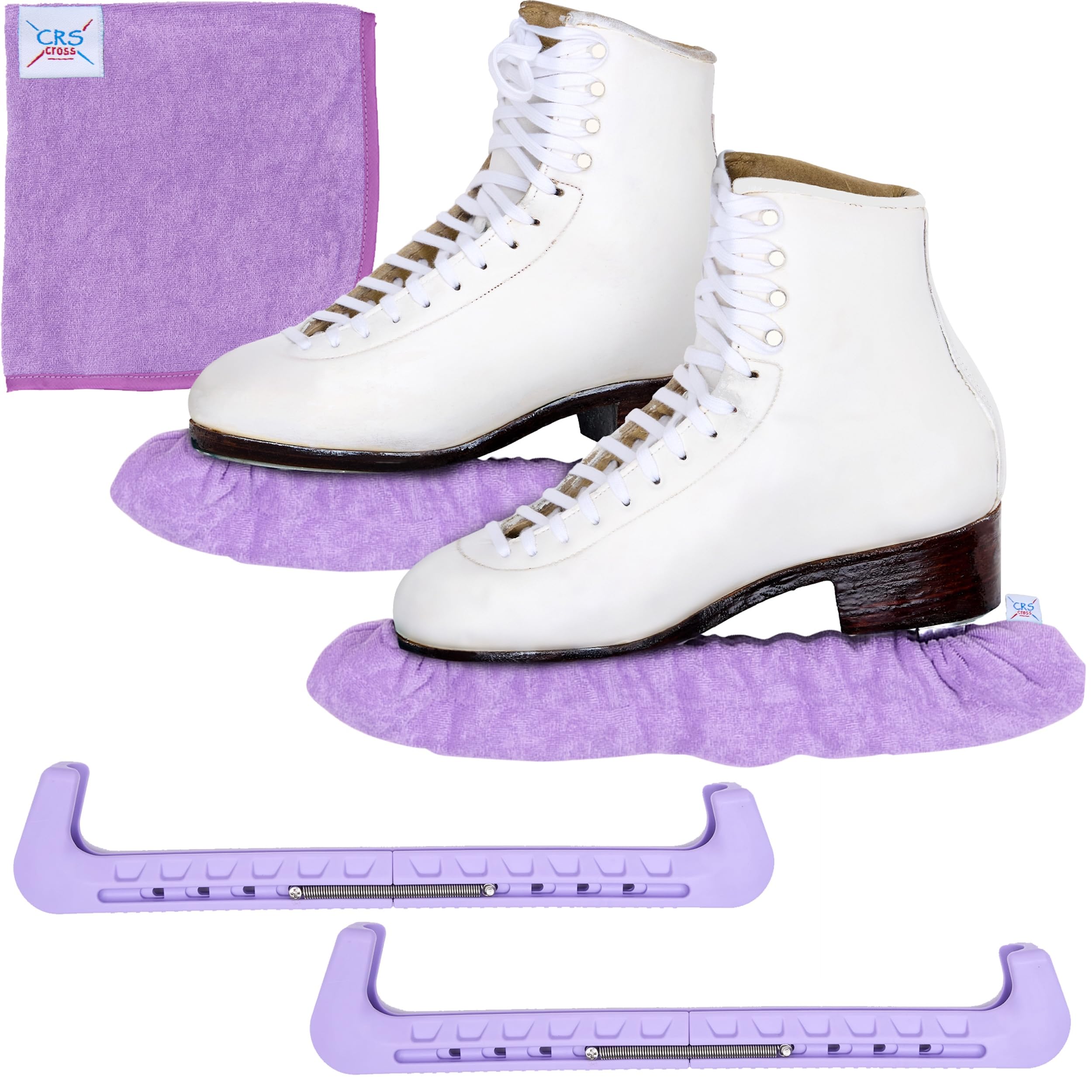 CRS Cross Skate Guards, Soakers and Towel Gift Set - Ice Skating Guards and Soft Skate Blade Covers for Figure Skating or Hockey