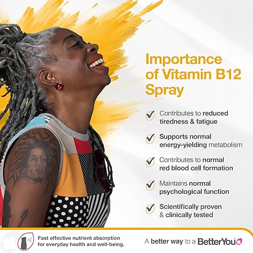Miniatura 2 de BetterYou Boost Vitamin B12 - Spray oral - Suplemento líquido natural - Spray de vitamina para ingesta diaria de B12 - Té verde y cromo - 0.85 onzas